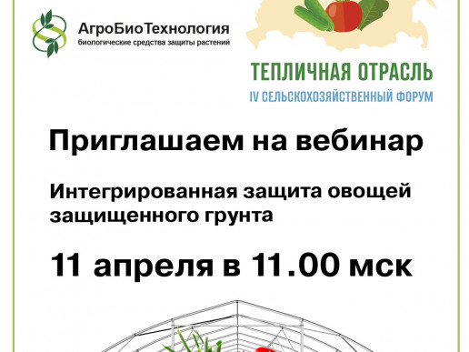 Приглашаем специалистов защищенного грунта принять участие в вебинаре 11 апреля в 11.00 МСК
